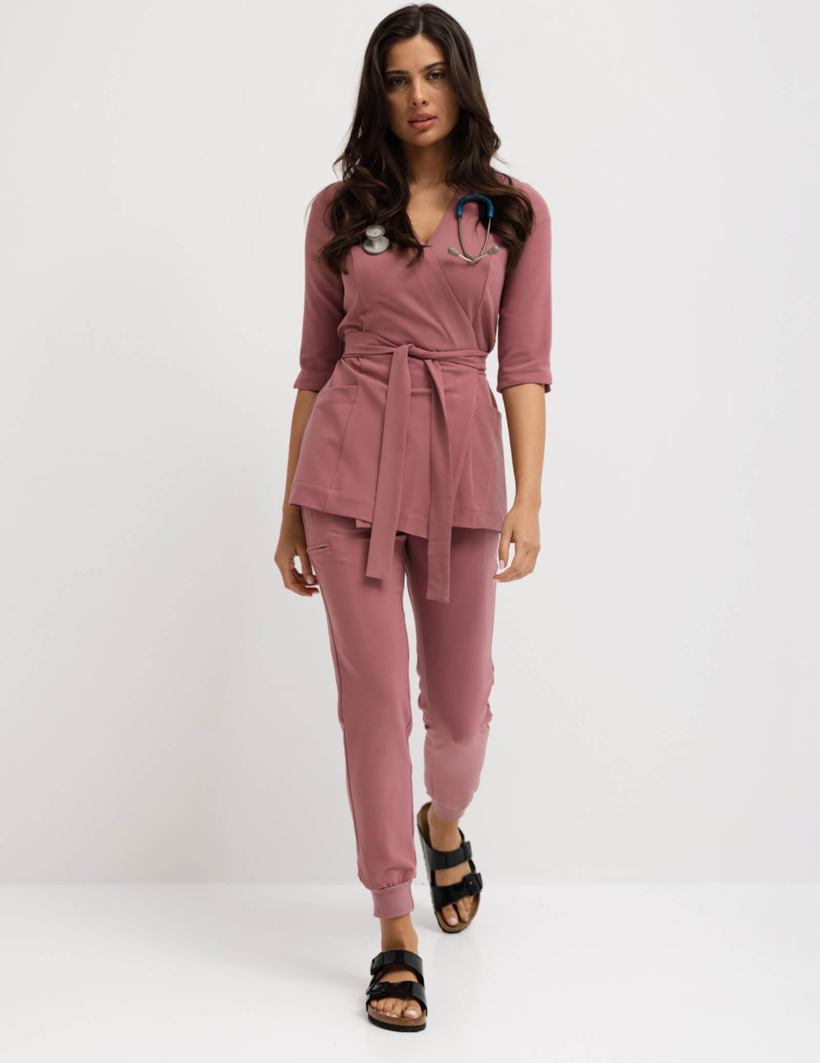 Bluza medyczna wiązana Rosalie™ - WOODROSE Bluza medyczna wiązana Rosalie™ - WOODROSE