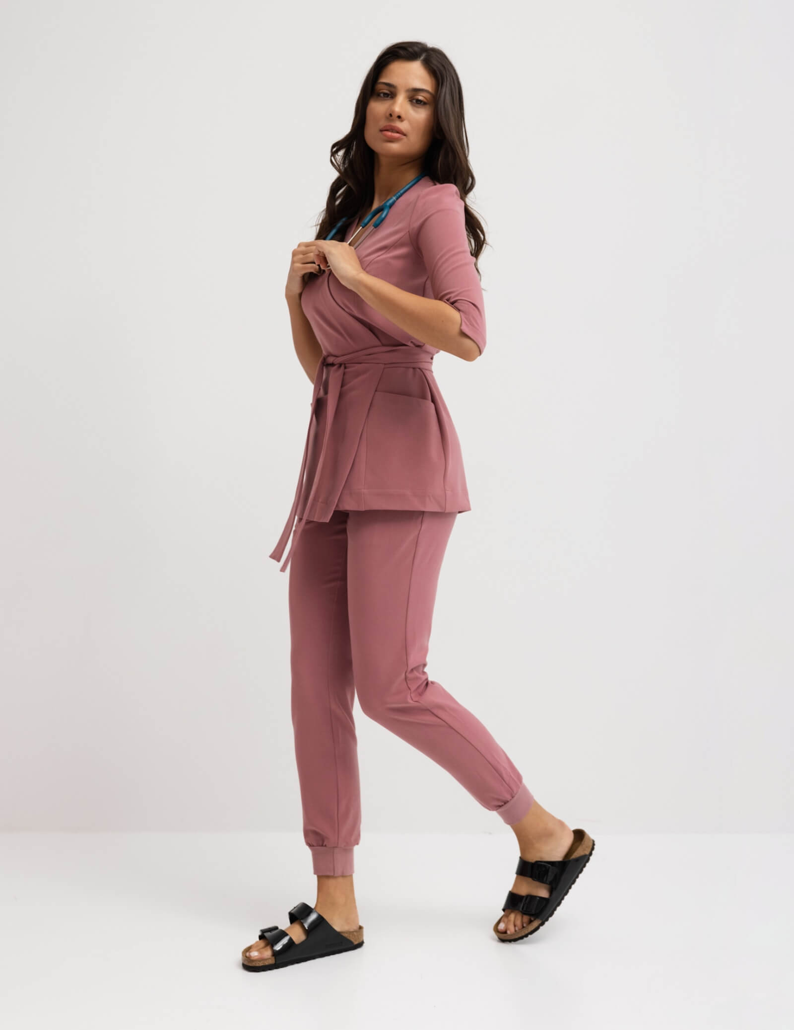 Bluza medyczna wiązana Rosalie™ - WOODROSE Bluza medyczna wiązana Rosalie™ - WOODROSE