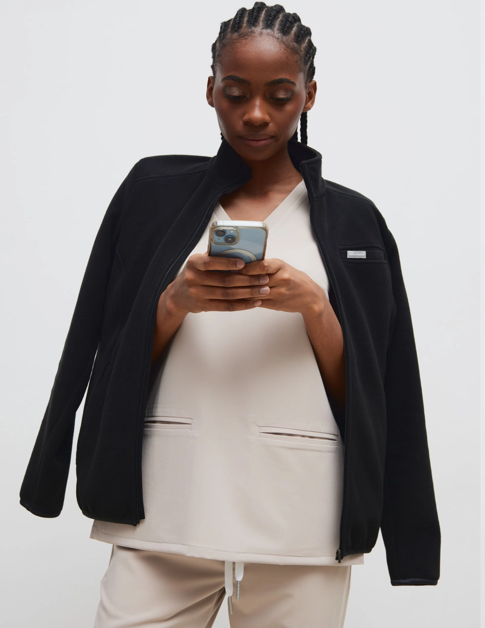 Bluza Polarowa Damska COZY HEAT  - BLACK