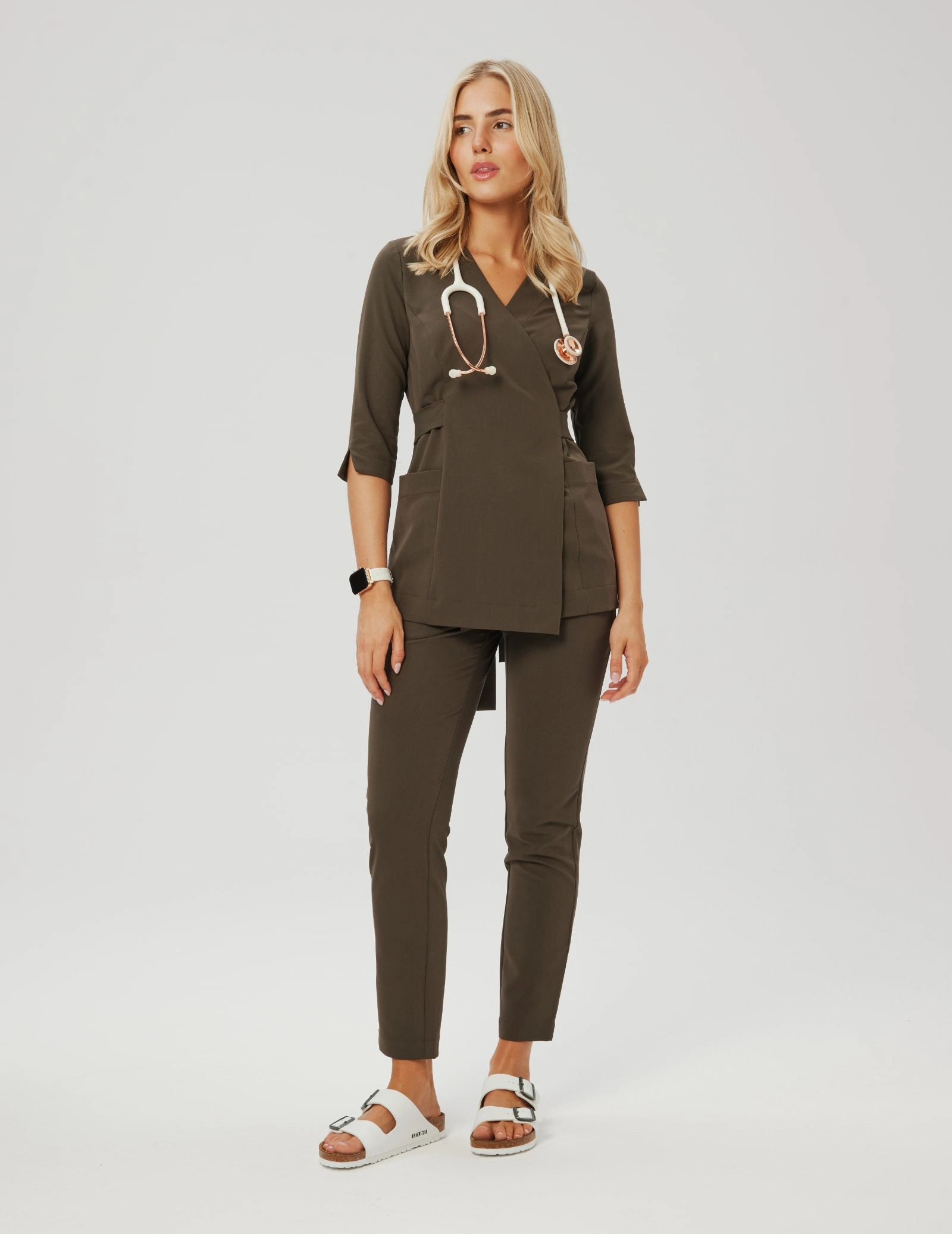 Spodnie Damskie Basic - OLIVE NIGHT