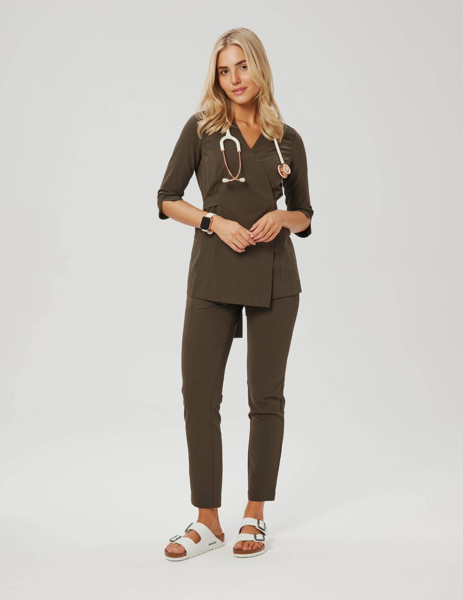 Spodnie Damskie Basic - OLIVE NIGHT