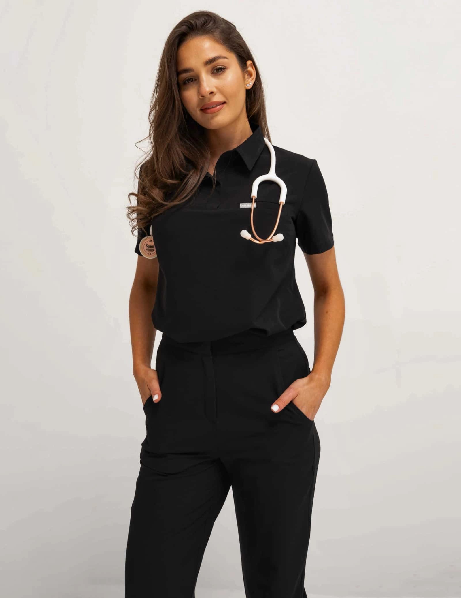 Bluza Medyczna Polo - BLACK