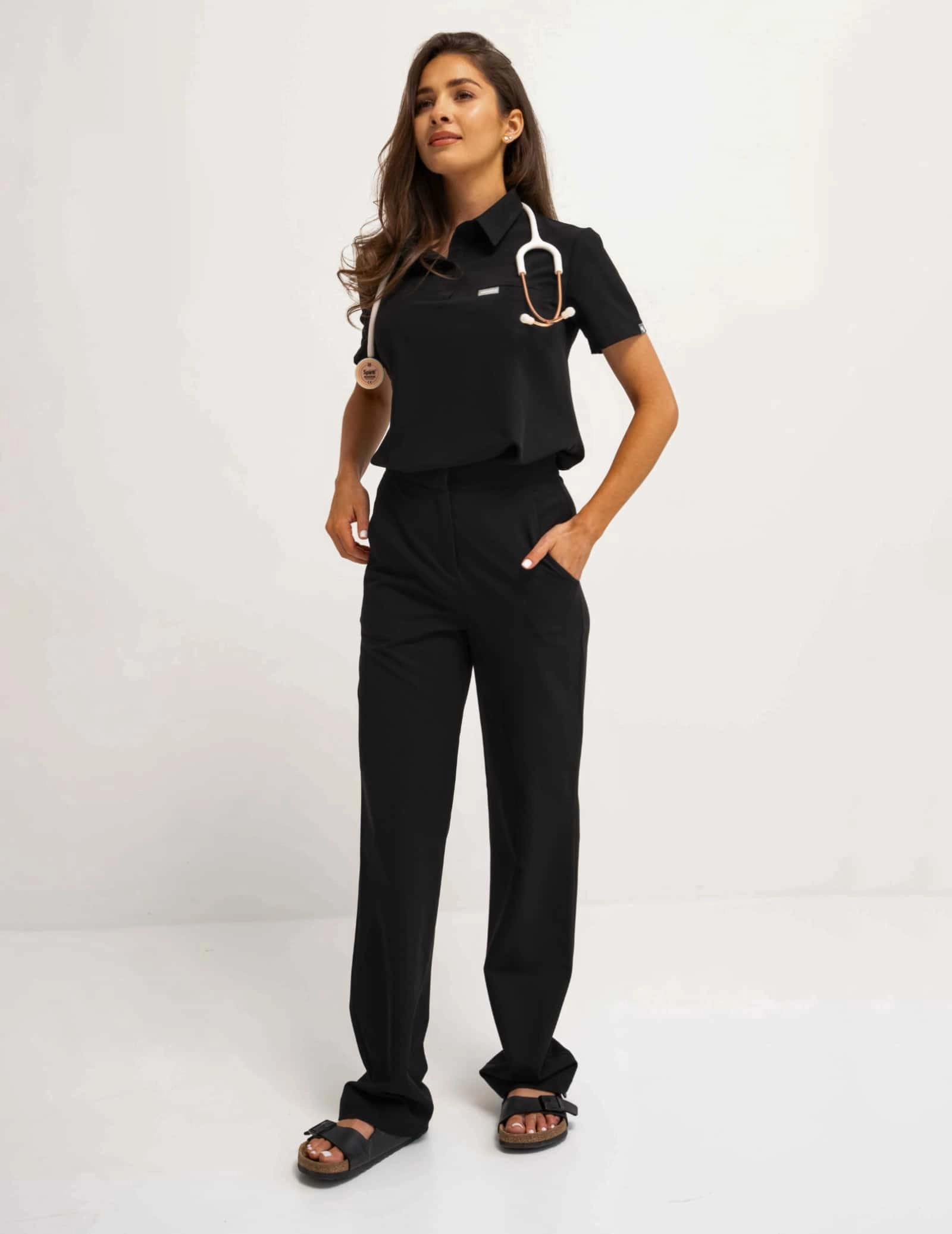 Bluza Medyczna Polo - BLACK