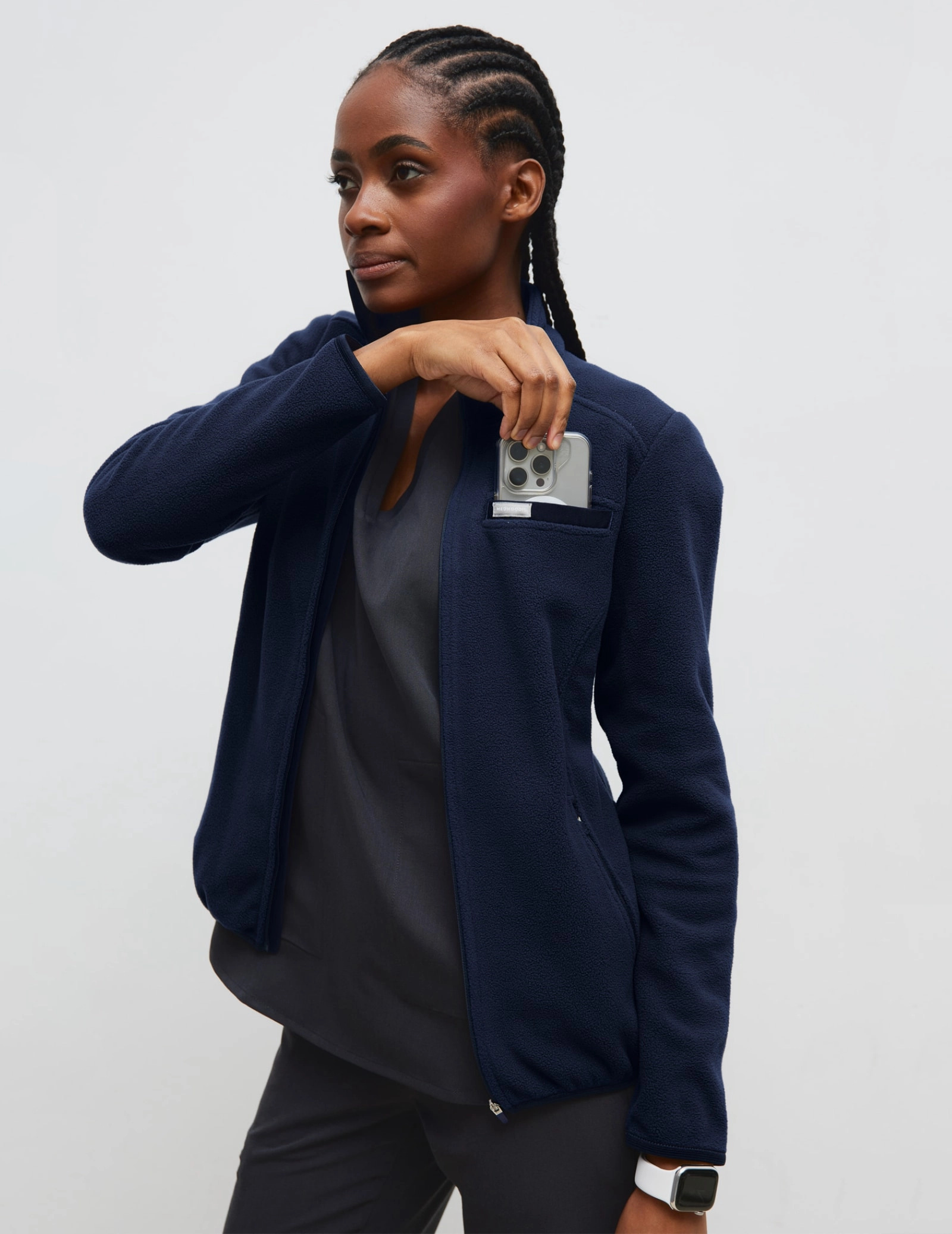 Bluza Polarowa Damska COZY HEAT - DARK NAVY