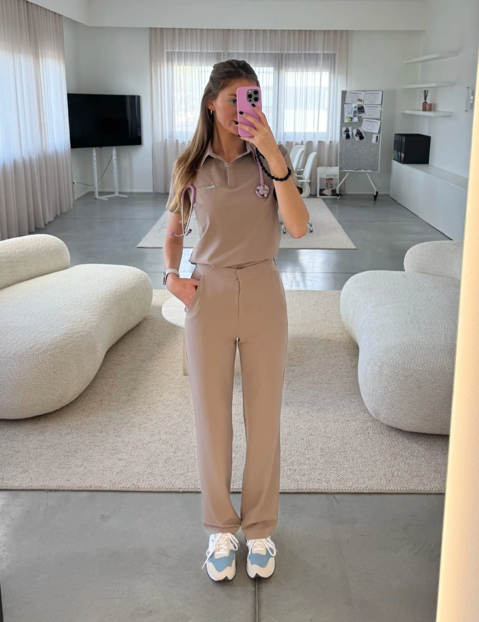 Bluza Medyczna Polo - BEIGE