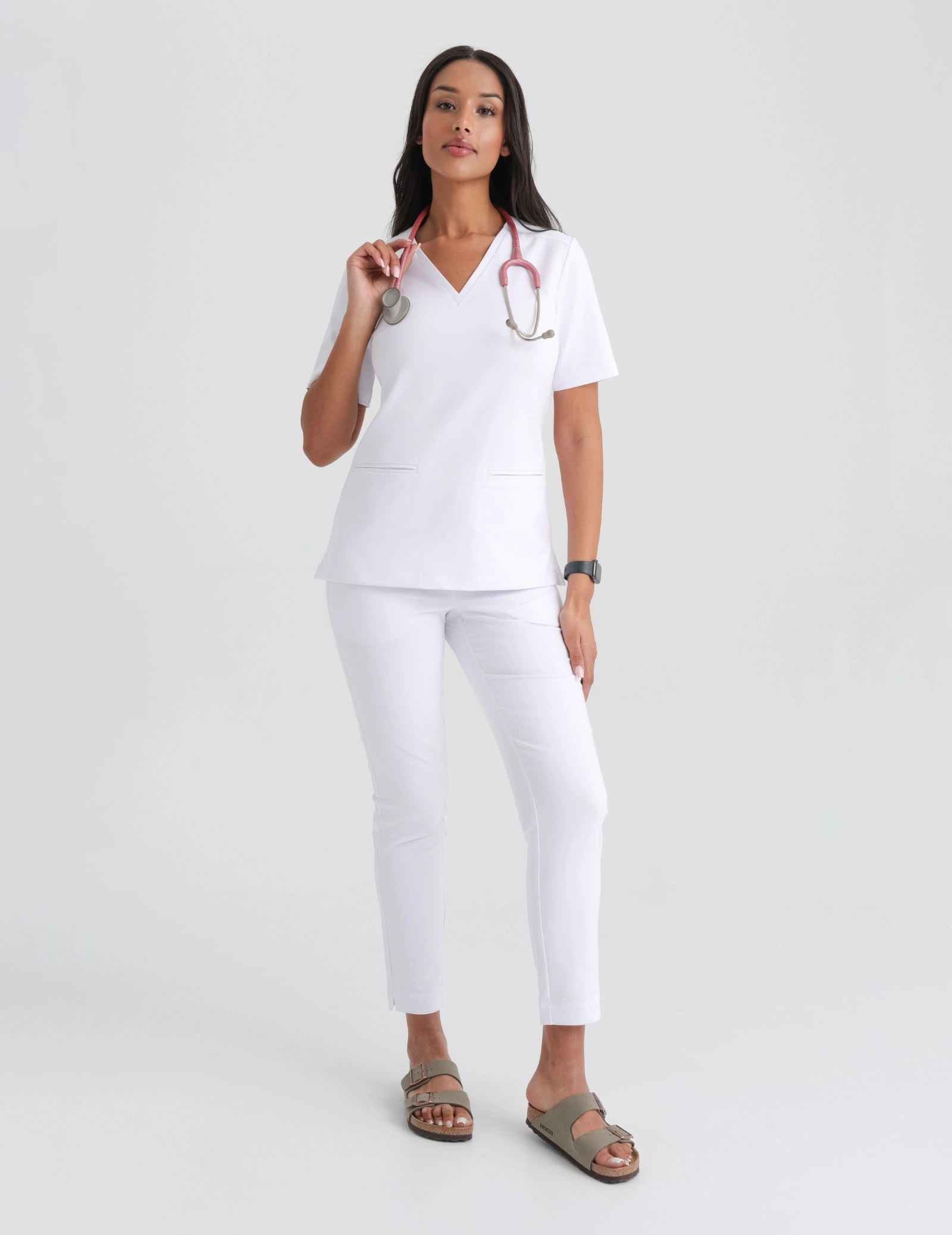 Spodnie Damskie Basic - WHITE